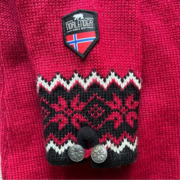NORLENDER made Norway red fair isle Voss cardigan - Picture 9 of 11